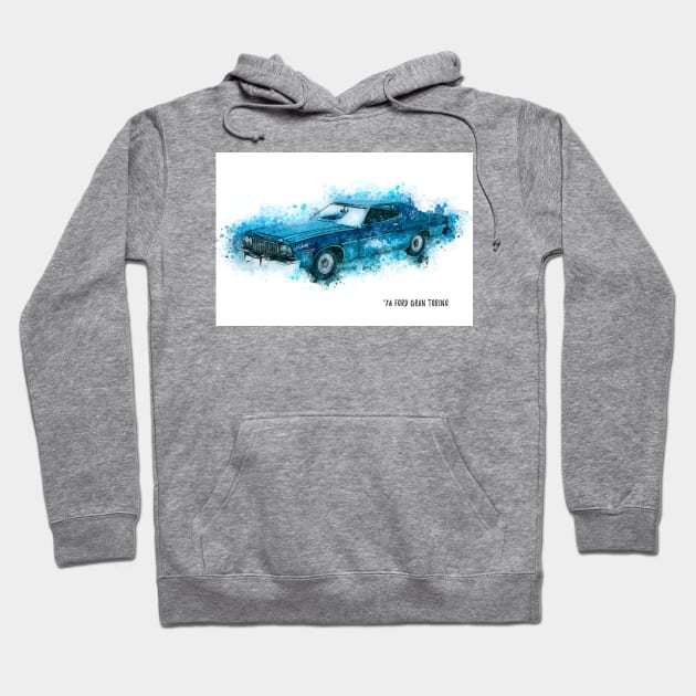 76 FORD Gran Torino Hoodie by Naumovski